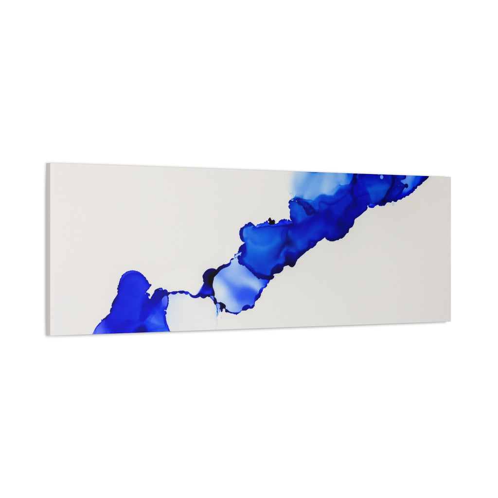 Blue Ink Abstract Matte Canvas Print — Stretched 1.25\"