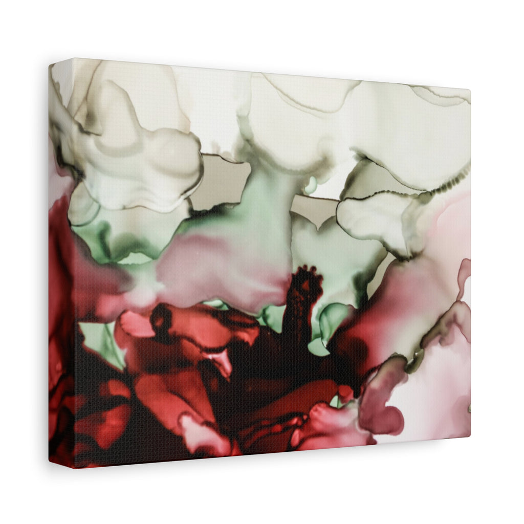 Abstract Floral Alcohol Ink Matte Canvas Print — Stretched Wall Art