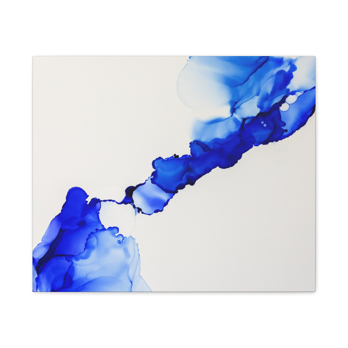 Blue Ink Abstract Matte Canvas Print — Stretched 1.25\"