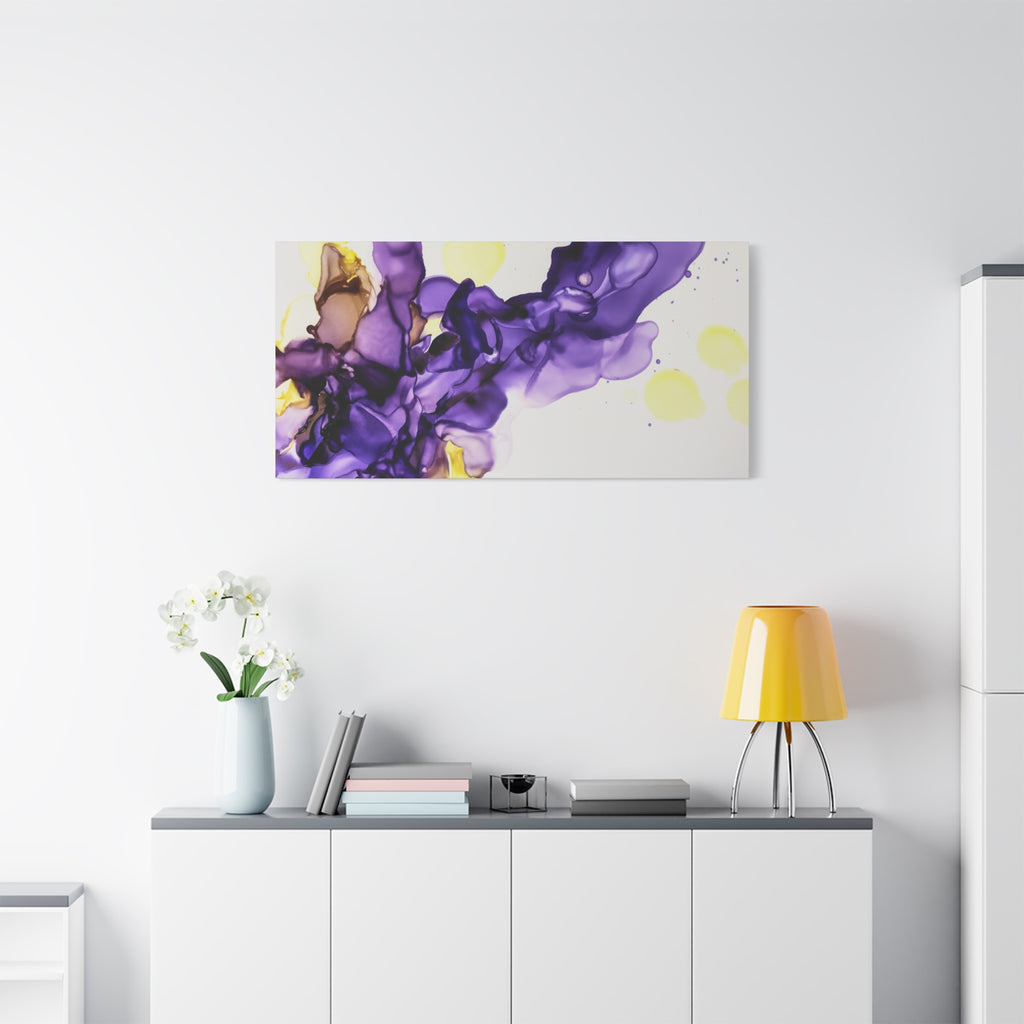 Purple Abstract Alcohol Ink Canvas Print — Matte Stretched Wall Art
