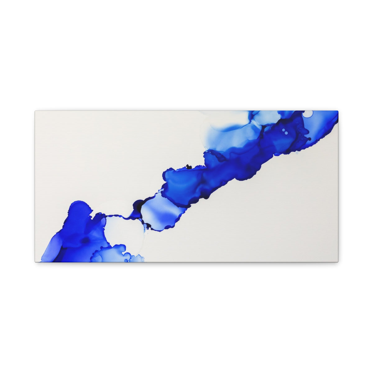 Blue Ink Abstract Matte Canvas Print — Stretched 1.25\"