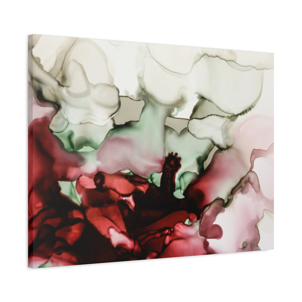 Abstract Floral Alcohol Ink Matte Canvas Print — Stretched Wall Art