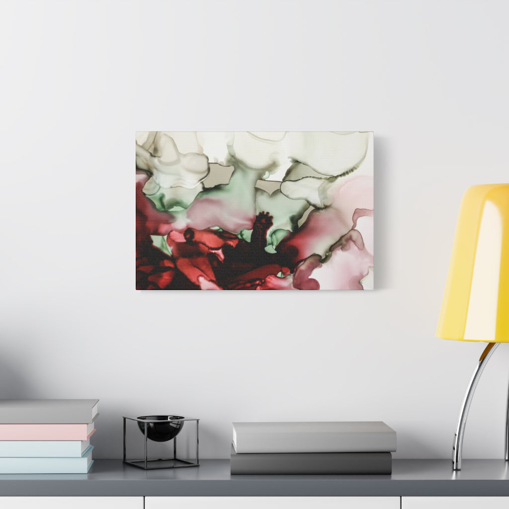 Abstract Floral Alcohol Ink Matte Canvas Print — Stretched Wall Art