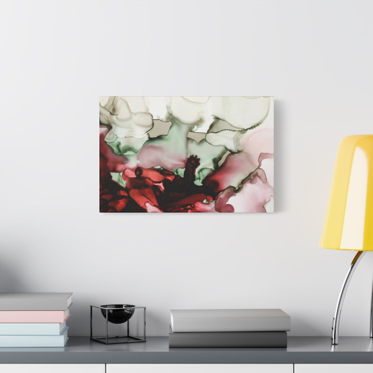 Abstract Floral Alcohol Ink Matte Canvas Print — Stretched Wall Art