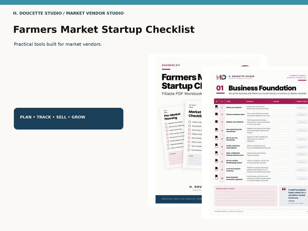 Farmers Market Startup Checklist mockup 01 hero