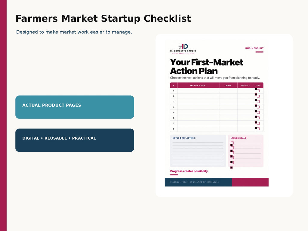 Farmers Market Startup Checklist mockup 03 in use