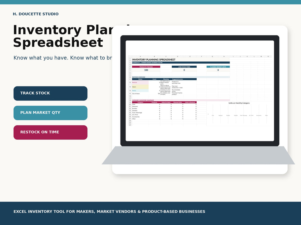 Inventory Planning Spreadsheet mockup 01 inventory dashboard