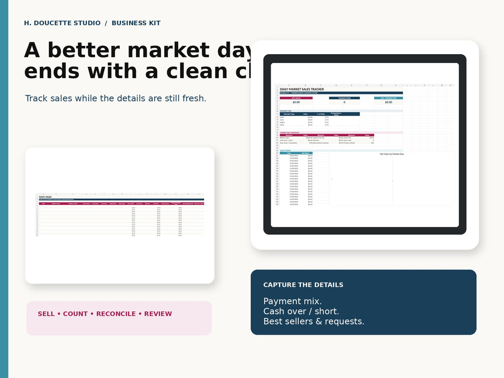 Daily Market Sales Tracker mockup 03 in use
