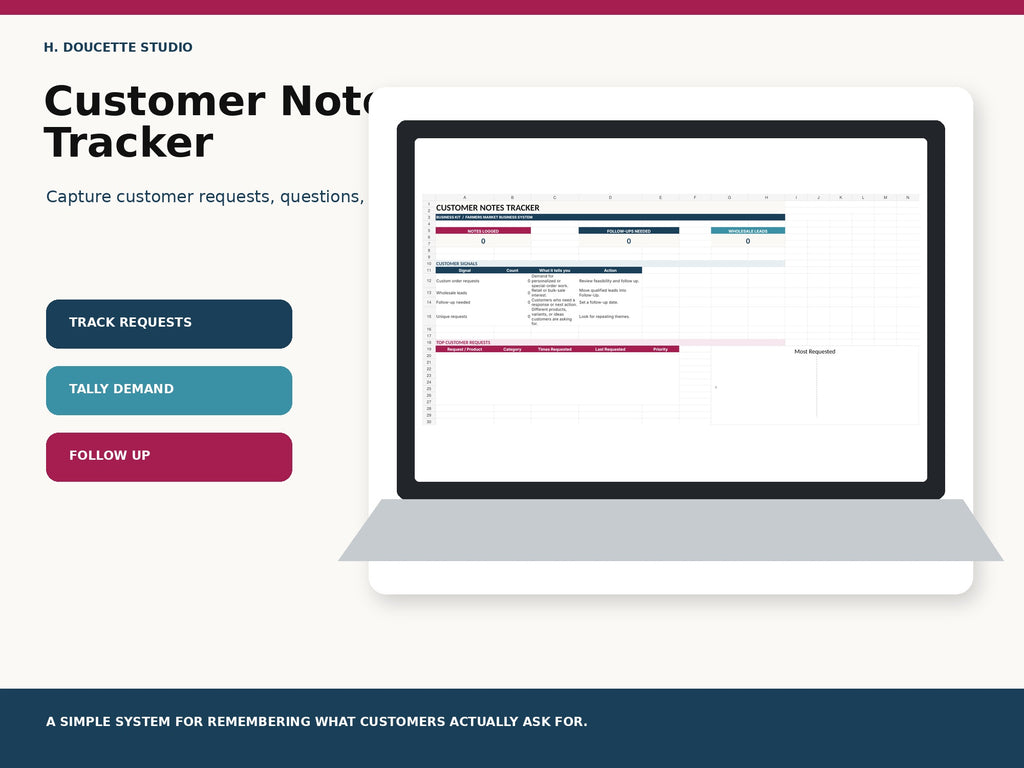 Customer Notes Tracker mockup 01 dashboard