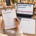 Maker completing the Wholesale Readiness Checklist beside the Wholesale Starter System tracker