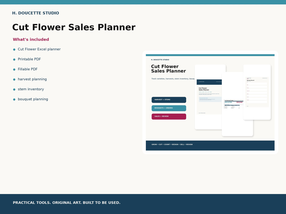 Cut Flower Sales Planner listing 04 whats included