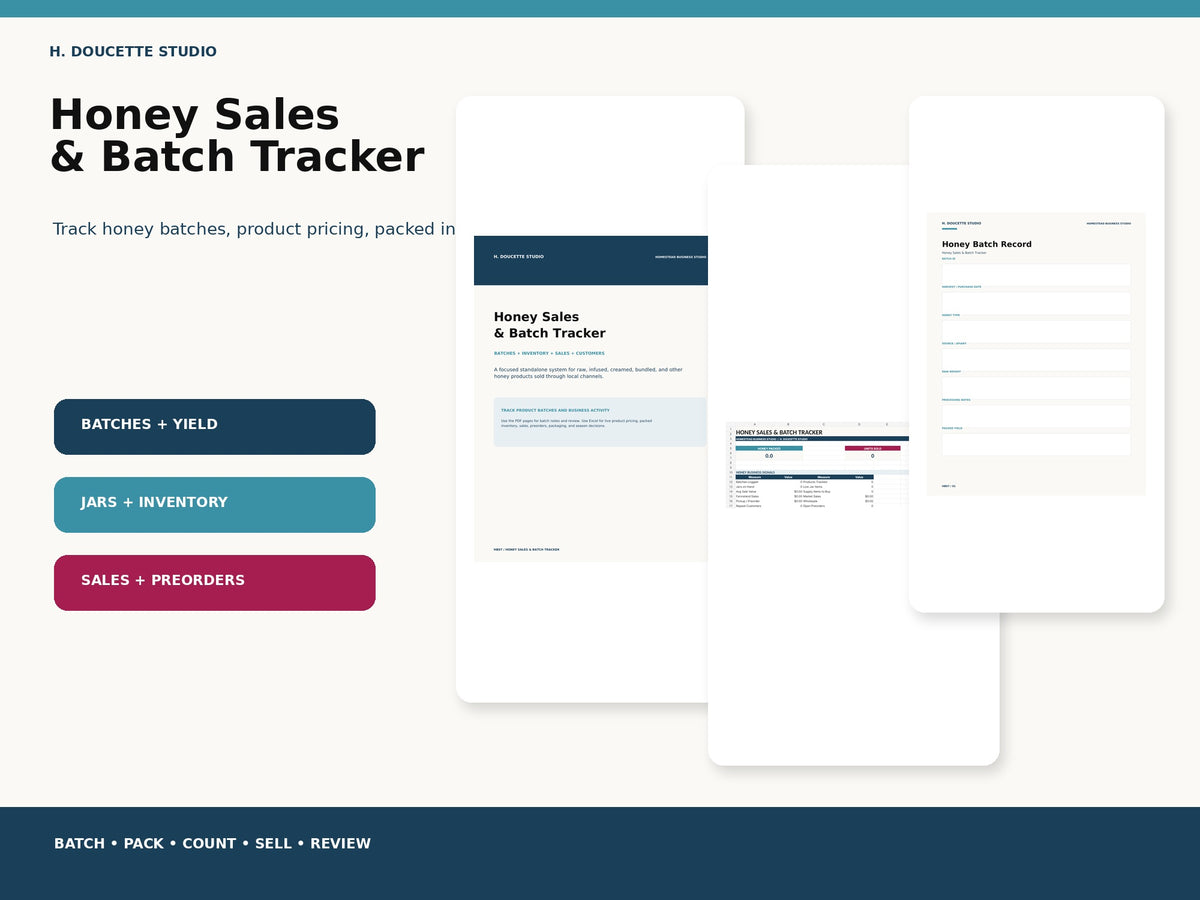 Honey Sales & Batch Tracker mockup 01 hero