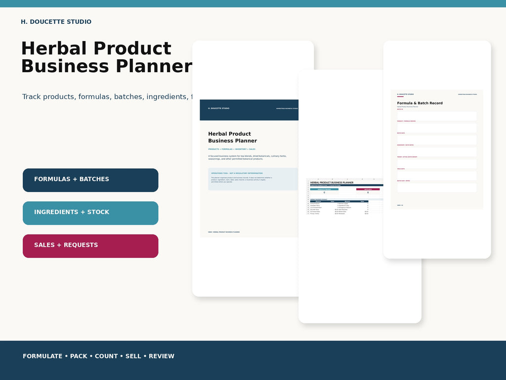 Herbal Product Business Planner mockup 01 hero
