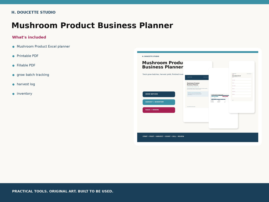 Mushroom Product Business Planner listing 04 whats included