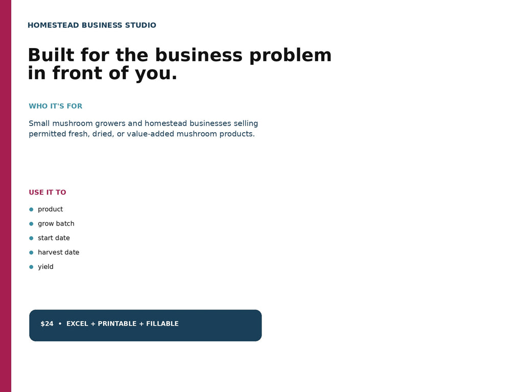 Mushroom Product Business Planner listing 05 who its for