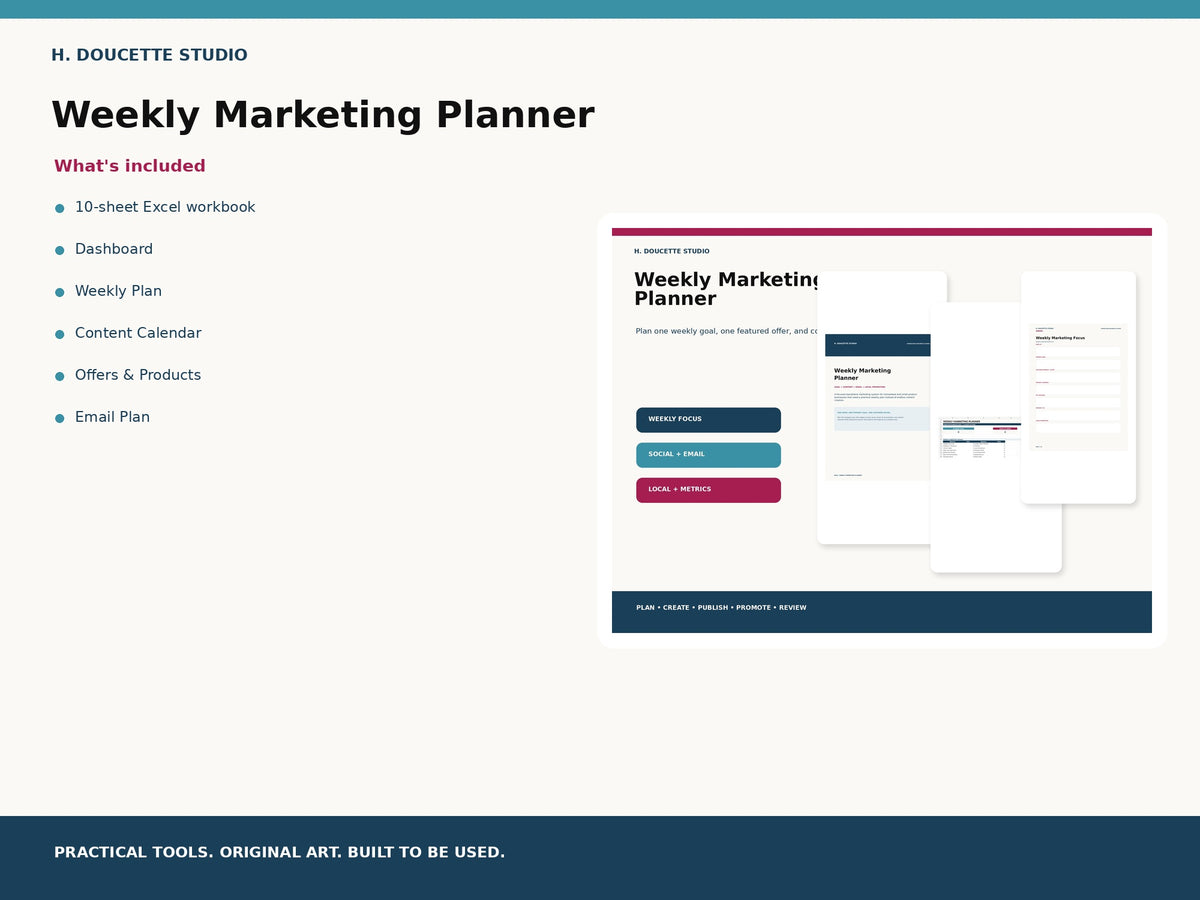 Weekly Marketing Planner listing 04 whats included