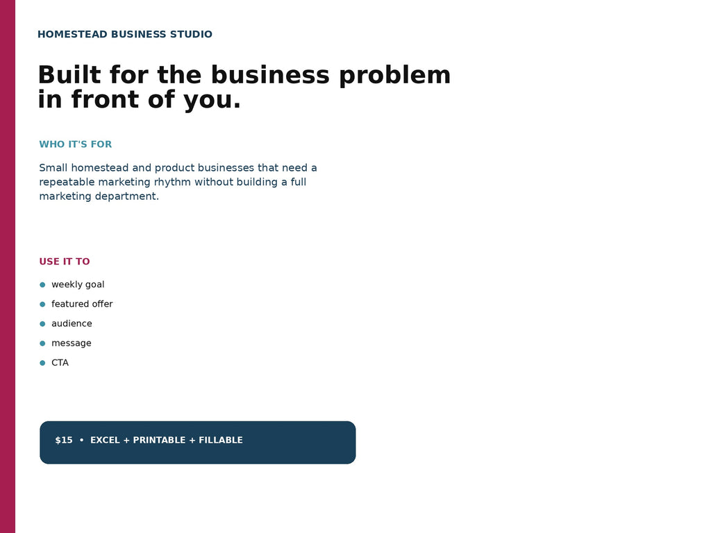 Weekly Marketing Planner listing 05 who its for