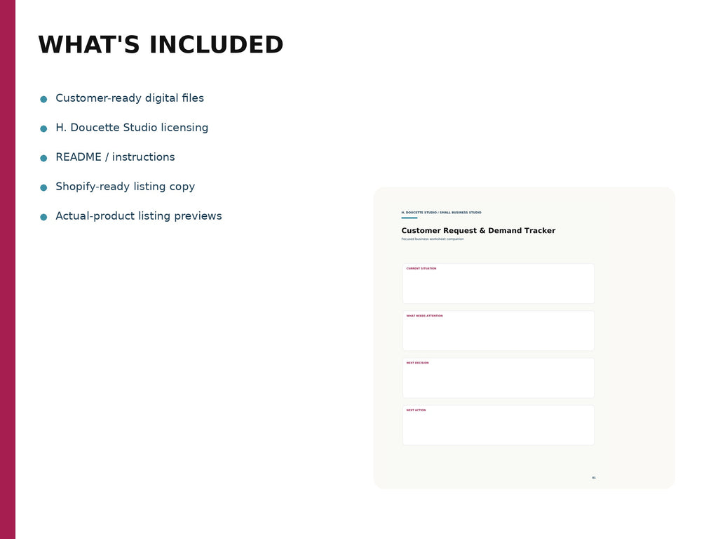 Customer Request & Demand Tracker 02 whats included