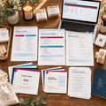 Complete Market Day Starter Kit with packing checklist, timeline, review pages, social templates, booth signs, and Excel inventory sheet