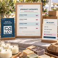 Farmers Market Booth Signage Canva Kit | 9 Editable Vendor Sign Templates