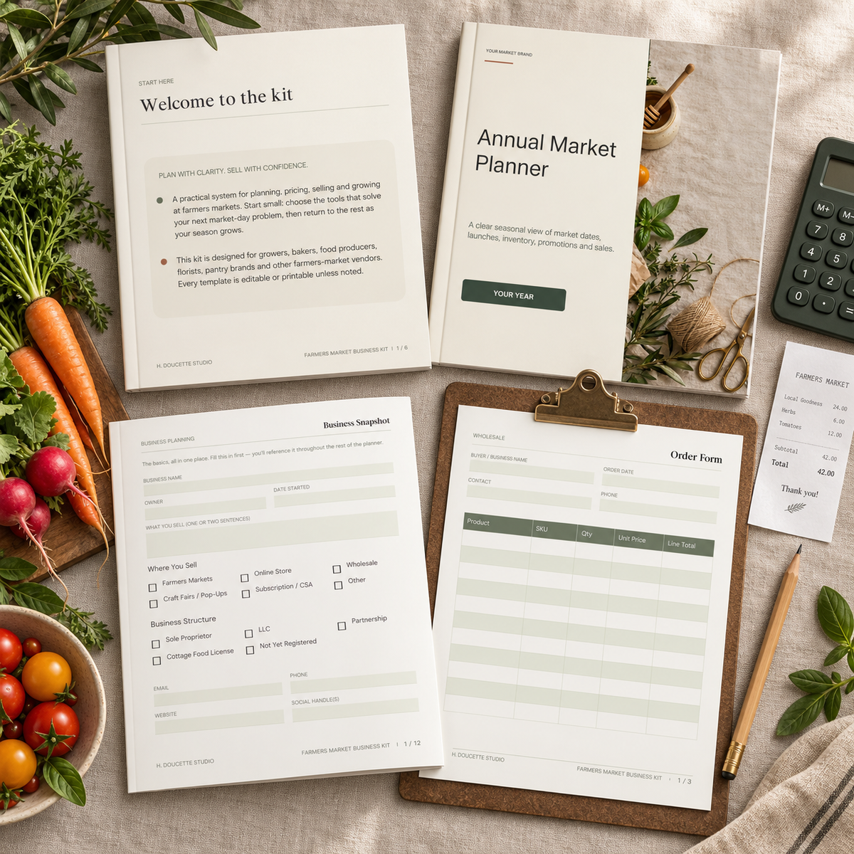 Complete Farmers Market Business Kit printable and digital system
